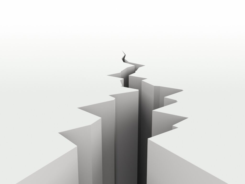 The skills gap is growing, a crack in the ground that's growing and spreading