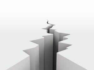 The skills gap is growing, a crack in the ground that's growing and spreading